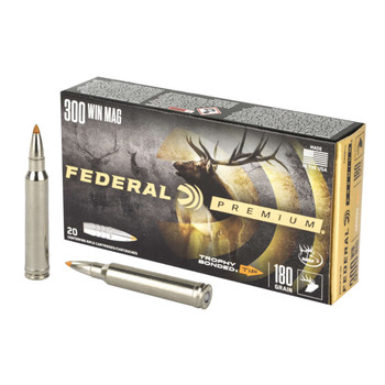 FEDERAL Vital-Shok 300 Win. Mag 180 Grain Trophy Bonded Tip Ammo, 20 Round Box (P300WTT1)