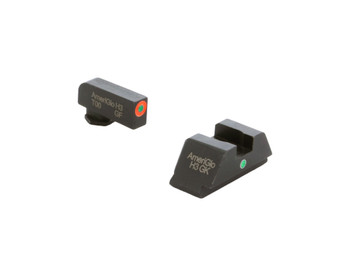 AMERIGLO For Glock Tritium I-Dot Green with Orange Outline Front and Green Rear Sights (GL-205)