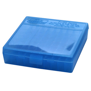 MTM CASE-GARD P-100 Series 100rd Clear Blued Large Handgun Ammo Box (P1004524)