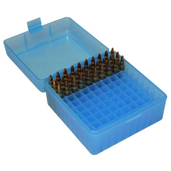 MTM CASE-GARD RS-100 Series 100rd Clear Blue Small Rifle Ammo Box (RS10024)