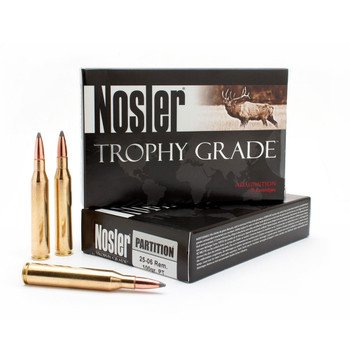 NOSLER Trophy Grade .25-06 Rem 100Gr PT 20rd Box Rifle Ammo (60005)