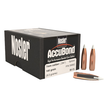 NOSLER AccuBond 7mm 140gr Spitzer Point 50/Box Bullet (59992)