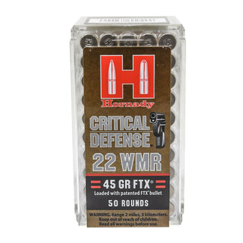 HORNADY Critical Defense .22 WMR 45Gr FTX 50rd Box Ammo (83200)