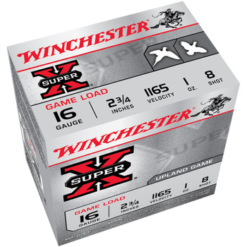 WINCHESTER Super-X 16Ga 2.75in #8 25rd Box Shotshell (XU168)