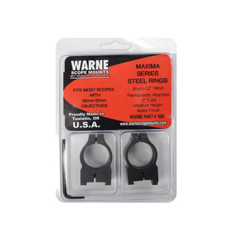 WARNE CZ 550 1in Fixed Medium Matte Rings (1BM)