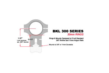 BKL Long 30mm Medium Dovetail Single Scope Ring (BKL-S-300)