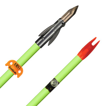 AMS BOWFISHING AnKor FX Point Fiberglass Arrow with Fluorescent Green Shaft and EverGlide Safety Slide (A206-FLO)