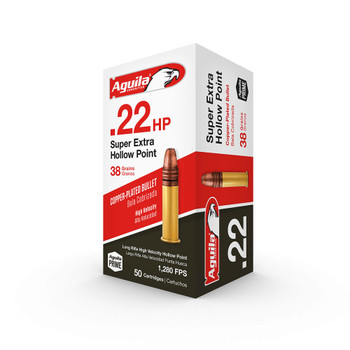 AGUILA .22 LR 38Gr Copper-Plated Hollow Point 50rd Box Ammo (1B222335)