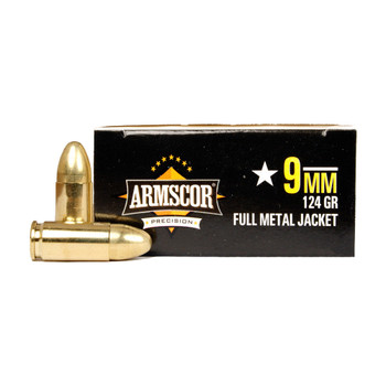 ARMSCOR 9mm 124 Grain JHP 20rd Box Pistol Ammo (AC9-7N)