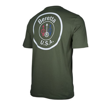 BERETTA USA Logo Army Green Short Sleeve T-Shirt (TS252T1416078K)
