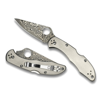 SPYDERCO Delica 4 2.9in Titanium Damascus Knife (C11TIPD)