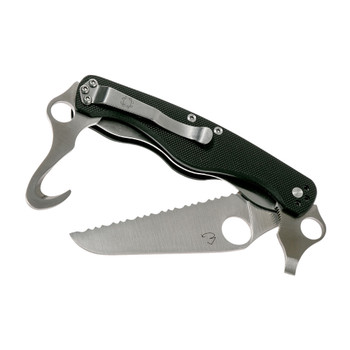 SPYDERCO ClipiTool Rescue 3.61in G-10 Black Knife (C209GS)