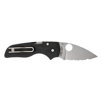 SPYDERCO Lil Native 2.45in G-10 Black Compression Lock Serrated Knife (C230GS)