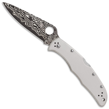 SPYDERCO Endura 4 3.75in Titanium/Damascus Folding Knife (C10TIPD)