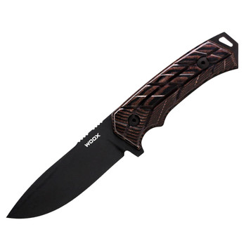 WOOX Rock 62 X-Grip Micarta Brown/Black Blade Fixed Knife (BU.KNF001.18)