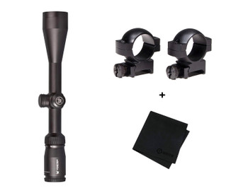 VORTEX Crossfire II 4-12x44mm Dead-Hold-BDC Reticle 1in Riflescope with Hunter 1in Medium Scope Rings and Microfiber Cleaning Cloth (VOR-CF2-31015+RING-M+MF)