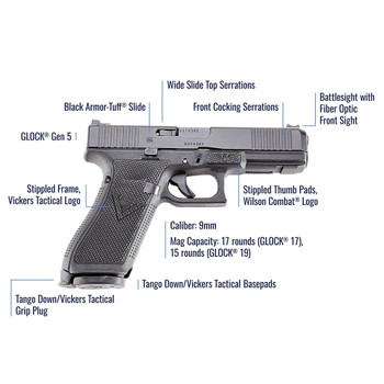 WILSON COMBAT Vickers Elite for Glock 17 Gen 5 9mm 4.49in 17rd Pistol (GLK-VEG5-17)