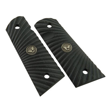 WILSON COMBAT Full-Size Flat Bottom Starburst Pattern Black G10 Grips for 1911 (351ACFS)