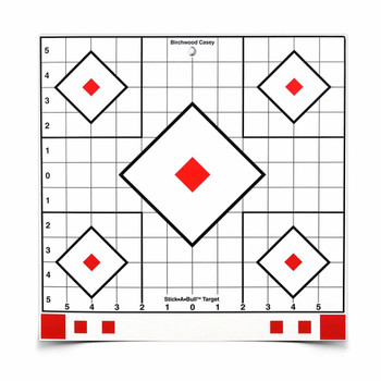 BIRCHWOOD CASEY Stick-A-Bull 12in Adhesive Sight-In 5 Targets, 55 Pasters (33922)