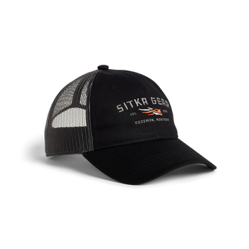 SITKA Wordmark Lo Pro Trucker Sitka Black One Size Fits All Cap (20264-BK-OSFA)