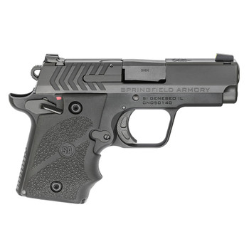 SPRINGFIELD ARMORY 911 9mm 3in 6rd/7rd Mags Black Nitride Pistol with Hogue Rubber Grips (PG9119H)