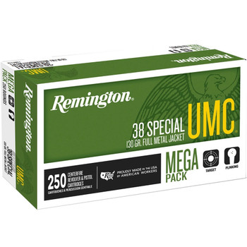 REMINGTON Umc 38 Spl 130gr FMJ 250rd Mega Pack Handgun Cartridges (23731)