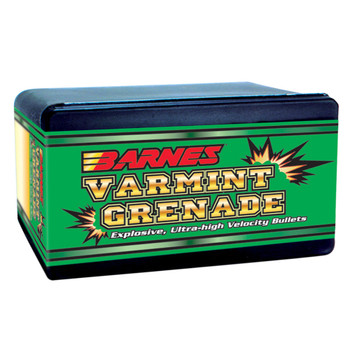 BARNES Varmint Grenade .22 Caliber .224 Dia 36Gr Flat Bottom HP 100/Box Rifle Bullets (22436)