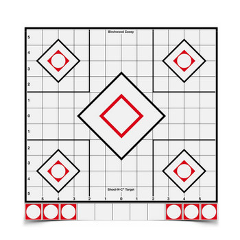 BIRCHWOOD CASEY Shoot-N-C 12in White/Black Sight-In Targets, 5-Pack (34219)