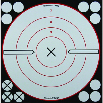 BIRCHWOOD CASEY Shoot-N-C 8in White/Black X-Bulls-Eye Targets, 6-Pack (34802)