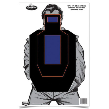 BIRCHWOOD CASEY Dirty Bird 12x18in Bad Guy IPSC Silhouette Targets, 8-Pack (35728)