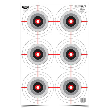 BIRCHWOOD CASEY Eze-Scorer 12x18in Multiple Bull's-Eye Target, 10-Pack (37209)