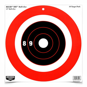 BIRCHWOOD CASEY Rigid 12in Bull's-Eye DH Target, 10-Pack (37211)