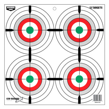 BIRCHWOOD CASEY Eze-Scorer 12in Multiple Bull's-Eye Target, 13-Pack (37253)