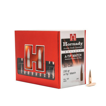 HORNADY 30 Cal 230Gr A-Tip Match 100rd Box Bullets (3091)