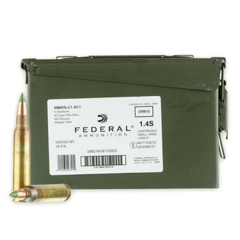 FEDERAL 556 NATO 62Gr FMJ Reclassified 420Rd Box Ammo (XM855LC1AC1)