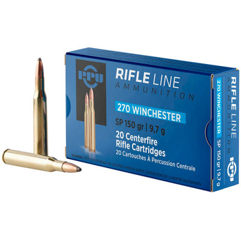 PPU Standard Rifle 270 Win 150gr 20bx/ 10cs Soft Point Ammo (PP2702)