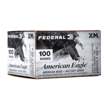 FEDERAL American Eagle 5.56x45mm NATO 55Gr Full Metal Jacket Boat-Tail 100rd Box Ammo (XM193BLX)
