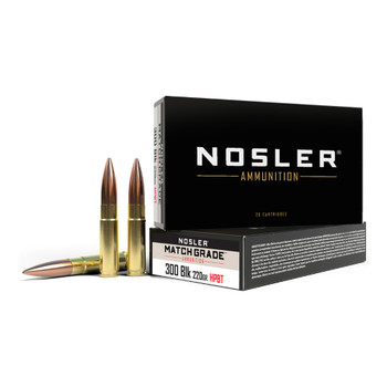 NOSLER Match Grade 300 AAC Blackout Subsonic 220Gr Custom Competition 20rd Box Ammo (51275)