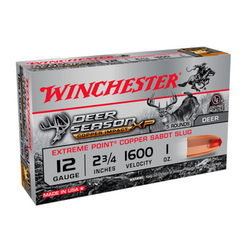 WINCHESTER AMMO Deer Season XP Copper Impact 12Ga 2-3/4in Sabot Slug 1oz 5 Bx/20 Cs Shotshell (X12DSLF)