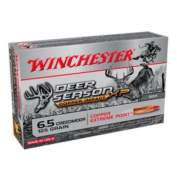 WINCHESTER AMMO Deer Season XP Copper Impact 6.5 Creedmoor 125Gr Copper Extreme Point 20rd Box Rifle Ammo (X65DSLF)