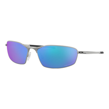 OAKLEY Whisker Satin Chrome /Prizm Sapphire Polarized Lens Sunglasses (OO4141-0460)