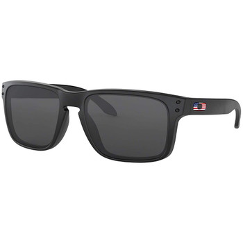 OAKLEY Holbrook Matte Black Flag Icon/Gray Sunglasses (OO9102-E655)