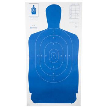 Action Target B-27S Standard Target, Full Size Blue Silhouette, 24"x45", 100 Per Box B-27SBLUE-100
