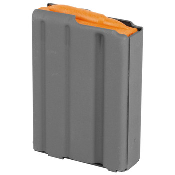 Ammunition Storage Components Magazine, 223 Remington/556NATO, 10 Rounds, Fits AR Rifles, Aluminum, Orange Follower, Gray 223-10RD-AL-G-O