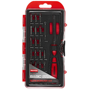 Birchwood Casey Basic Screwdriver Set, 22 Piece Kit, Red BC-BSDS