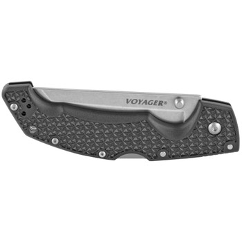 Cold Steel Voyager, Folding Knife, AUS 8A/Stone Washed, Plain, Tanto Point, 4" Blade, BD1 Steel, Box CS-29AT