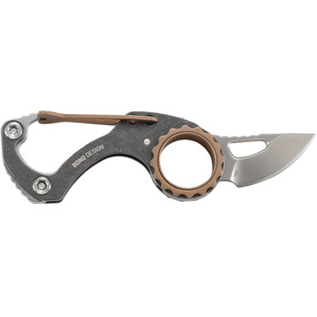 CRKT Compano 1.42in 5Cr15MoV Carabiner Plain Edge Folding Knife With Slip Joint (9082)