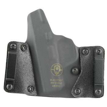 BlackPoint Tactical Leather Wing OWB Holster, Fits S&W M&P Shield, Right Hand, Black 100185