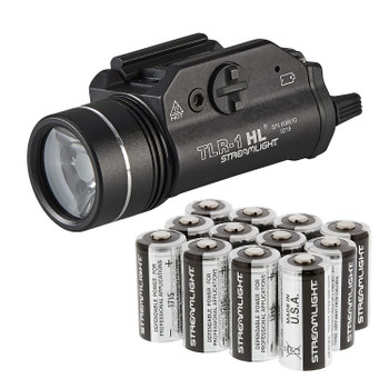 STREAMLIGHT TLR-1 HL 1000 Lumens Tactical Weapon Light with 12 Lithium Batteries (69260-85177-BUNDLE)