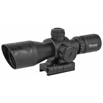 Firefield Barrage Rifle Scope, 2.5-10X40, Black, Class IIIA Red Laser, Illuminated Red/Green Mil-Dot Reticle, 2-Piece Mount FF13065